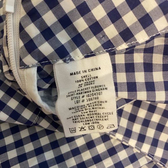 Theory Hartman Blue and white Gingham Flounce Skirt Cotton Size 8 -Like New! - Picture 3 of 4